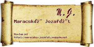 Maracskó Jozafát névjegykártya